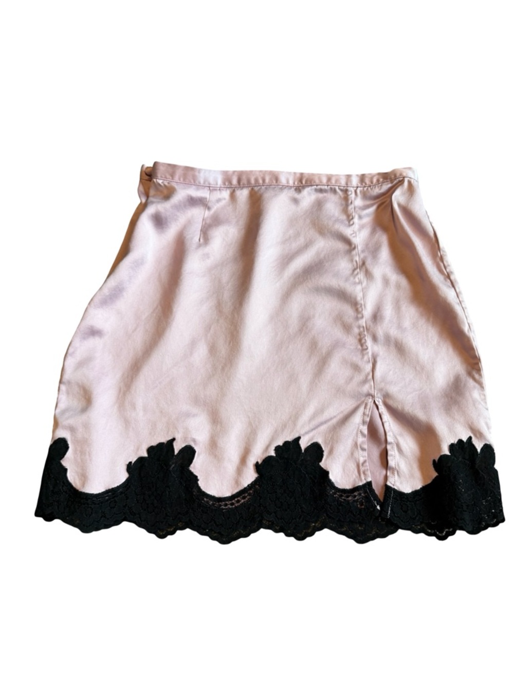 Fleur De Mal James 100% Silk Mini Skirt Lingerie Lace Trim Slip Size XS Women's